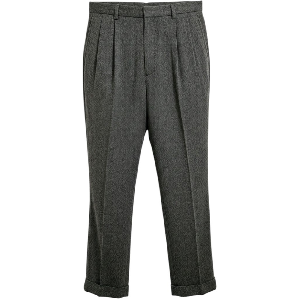 Nautica Pants Mens 36x30 Grey Clipper Double Reverse Pleat Heather‎ Steep Twill